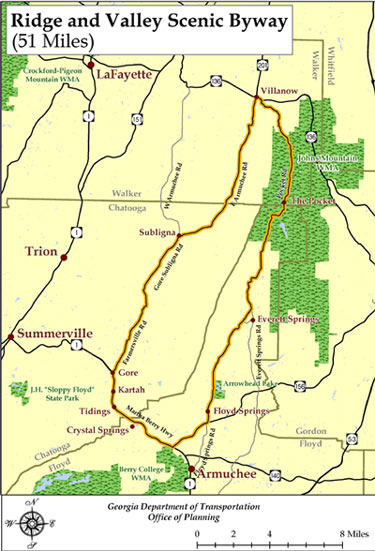 Ridge And Valley Scenic Byway Driving Tour Map