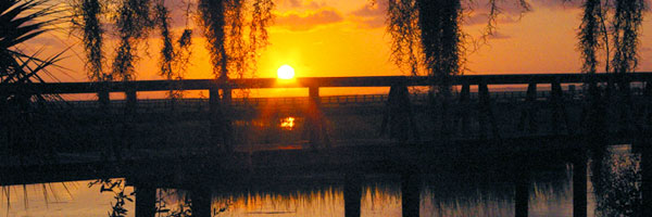 Georgia marsh at dusk sunset