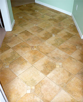 Hallway tile floor with dots