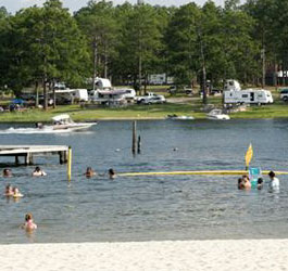 Beach at Seminole State Park lake