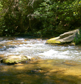 Chickamauga Creek at Stovall Mill Covered Bridge