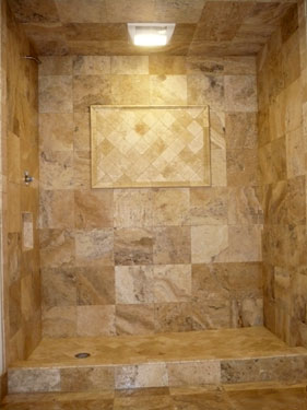 Travertine Shower